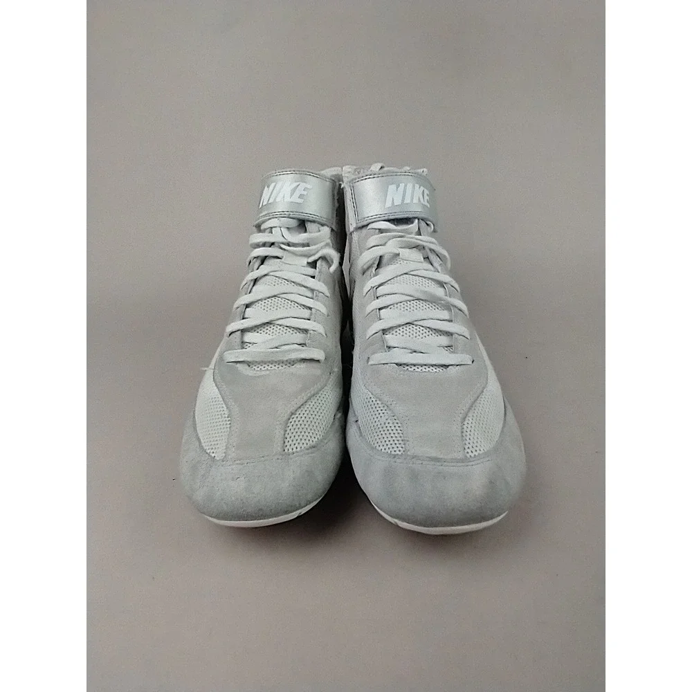 Nike Speedsweep‎ VII Wrestling Shoes Mens 10.5 Silver White 366683-100 High Top